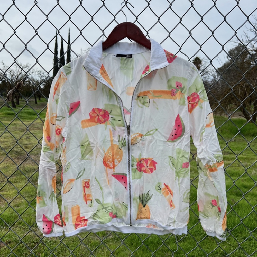 Vintage 90s Elsewhere Fruit Print Jacket
